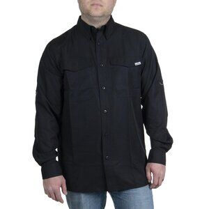 Realtree Men's Black Vented Cape Back Long Sleeve Hunting Guide Shirt